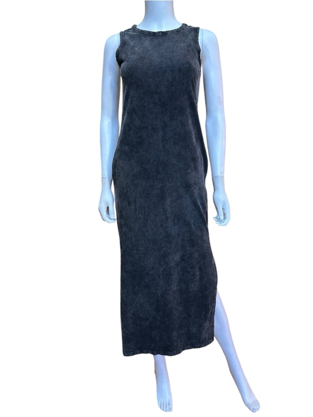 CLOTH by Design Washed Black Cotton Midi Dress, NWT, S
